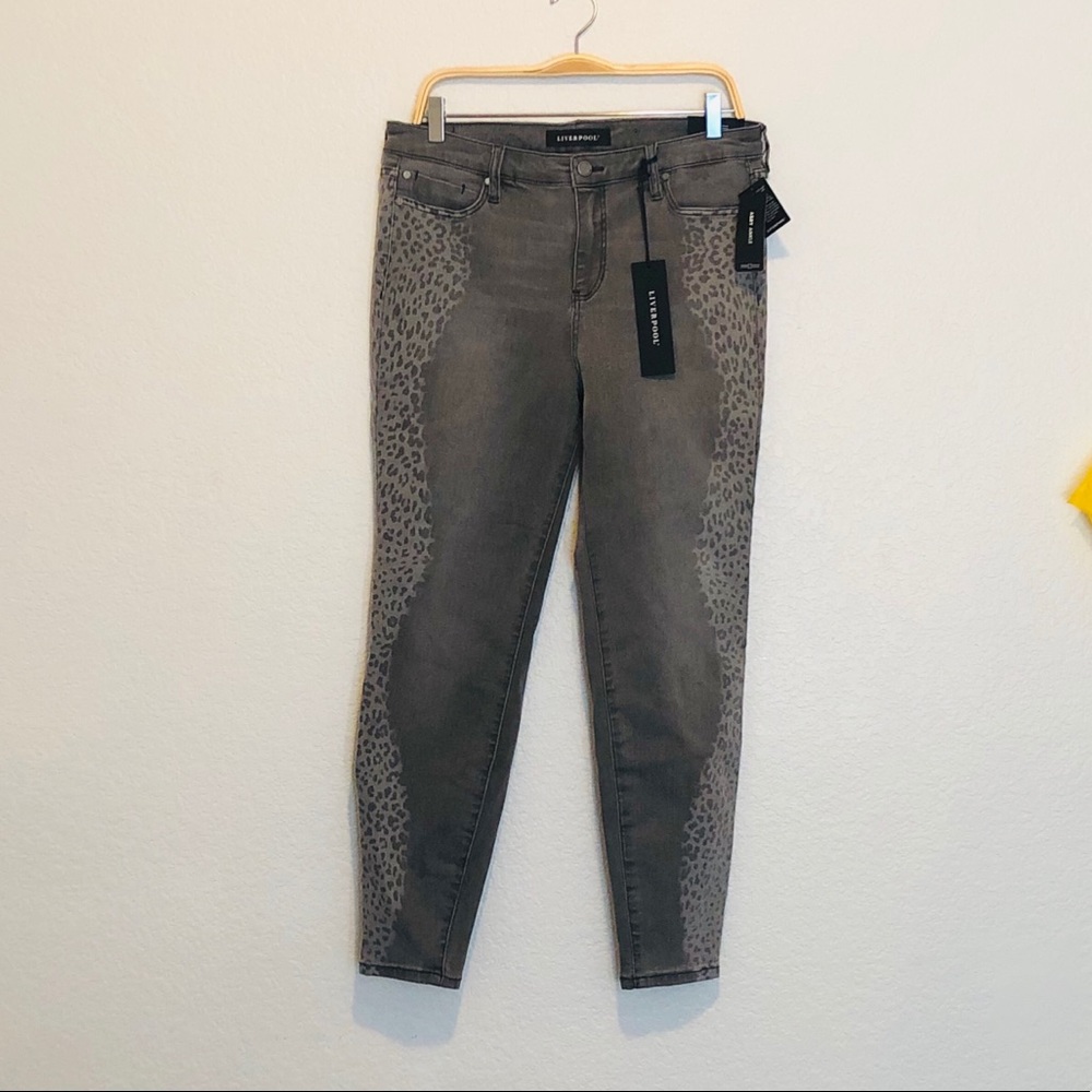 LIVERPOOL LEOPARD SHADOW JEANS SZ12